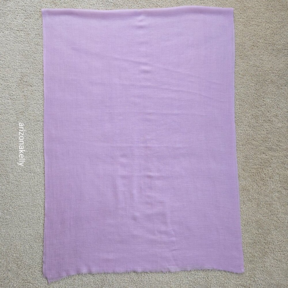 Lavender Cashmere Scarf Lightweight Diamond Weave - Picture 12 of 13